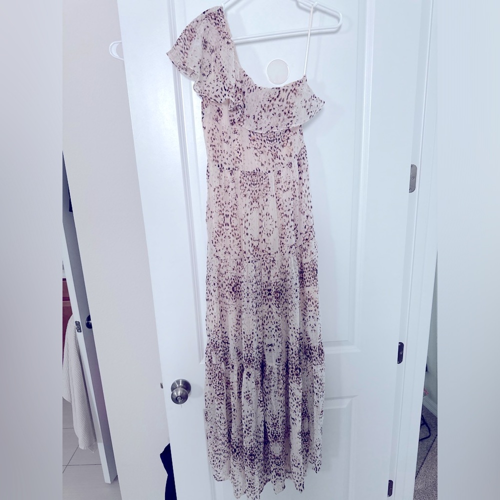 Express one shoulder leopard print summer dress